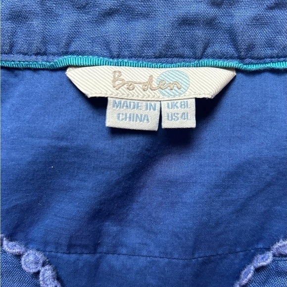 Boden 100% linen sleeveless blue dress in a size 4L - Picture 4 of 12